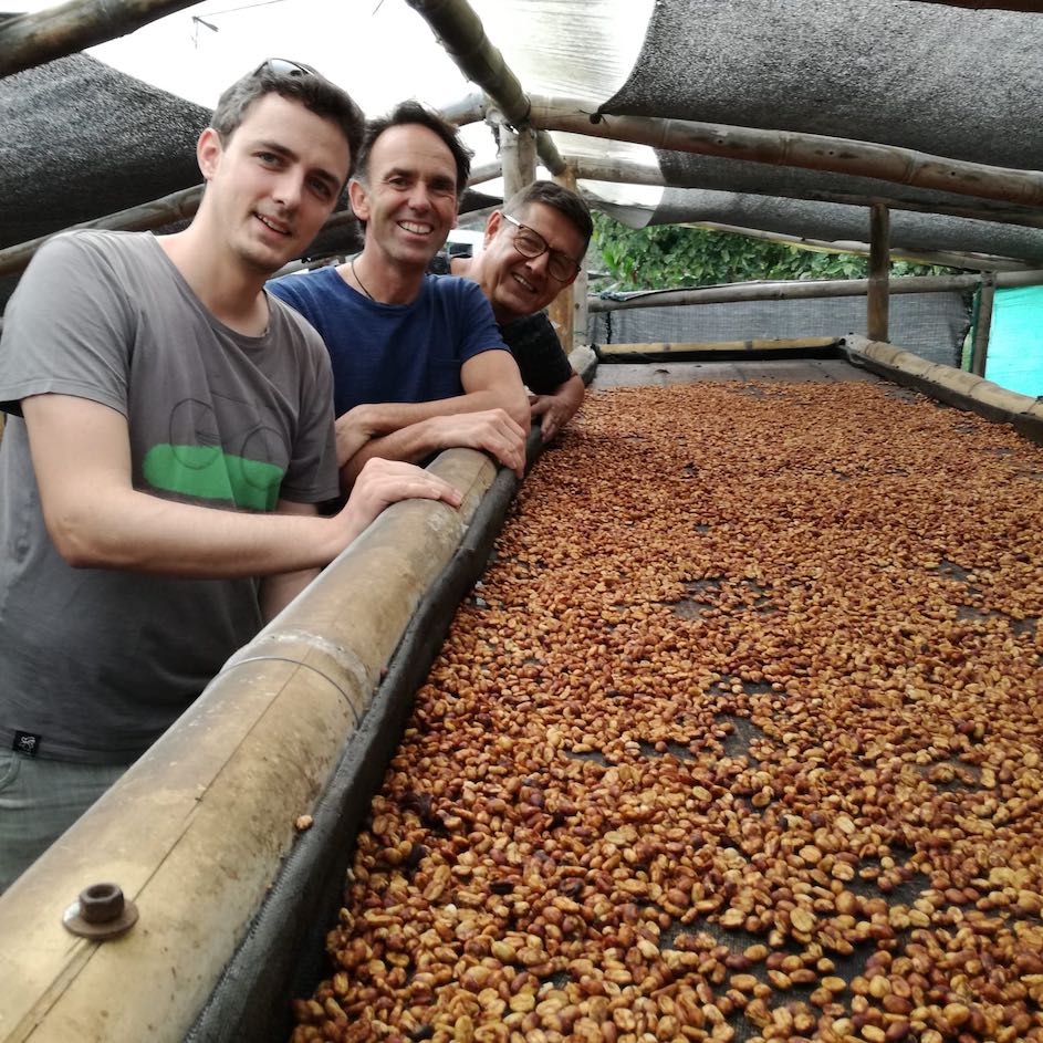 Lukas and Werner in Tolima Colombia with organic specialty farmer Omar Arango