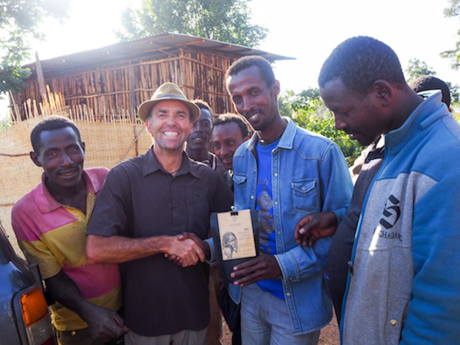 Werner meeting with coffee farmers at Suke Quto farm